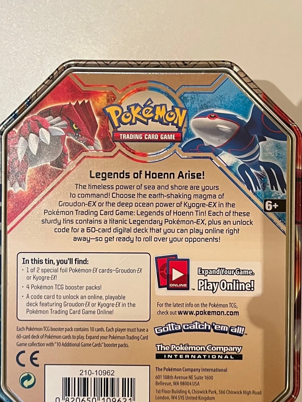 2012 Pokémon Reshiram EX Black & White Tin TCG EMPTY NO CARDS